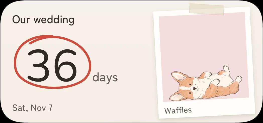 The Your next big day widget on an iPhone Home Screen